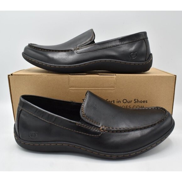 Born Mens Size 8.5 Caleb Black Full Grain Leather Slip On Loafers Shoes main image 11